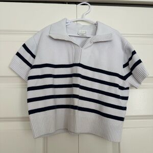 Abercrombie Kids Navy and White Striped Sweater
